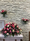Pink Blushing Tribute funeral flower package