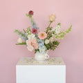 The Pamela fresh flower arrangement in white ceramic pitcher
